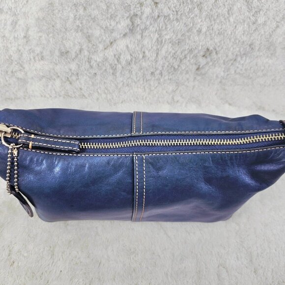 COACH 9564 Blue Leather Legacy Demi Hobo Shoulder Bag Convertible Strap Vintage - Picture 14 of 16